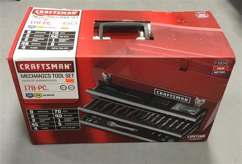 craftsman 178 pc mechanics tool set with metal hand box|Amazon.com: Craftsman 178 Tool Set With Craftsman 3 Drawer .